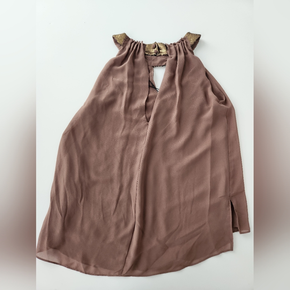 W118 By Walter Baker Women's sequin Sleeveless top Brown Size XS NWT - Picture 2 of 13